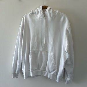 Men’s white MSGM logo printed cotton hoodie in size Medium